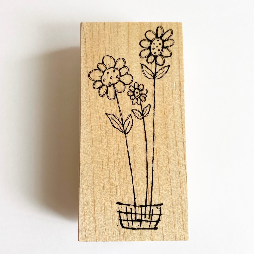 Great Impressions Flower Wood Rubber Stamp